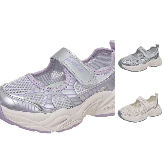 RMGVDSD Girls Shoes Breathable Mesh Kids Sneakers With Easy Closure Lightweight Casual Shoes Everyday School Running Sneakers