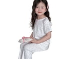 thumbnail image 1 of RMGVDSD Girls Summer Outfits Sets Floral Print Short Sleeve Loungewear Soft Sleepwear T-Shirt Tops And Pants Casual Two Piece Outfits 7-8 Years, 1 of 4
