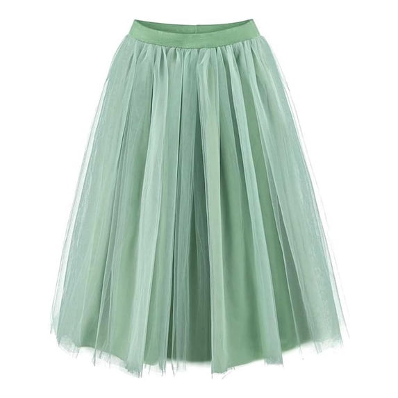 RMGVDSD Girls Summer Skirt High Waist Tulle Skirts A-Line Mesh Skirt Elegant Party Midi Tutu Skirts Mid-Length Carnival Easter Clothes 4-5 Years