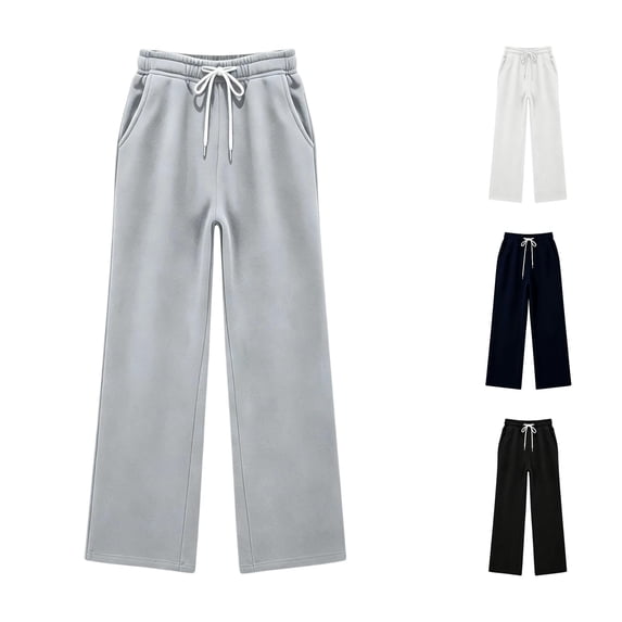 RMGVDSD Girls Sweatpants Wide Leg Elastic Waist Baggy Casual Joggers Kids Athletic Sweatpants Comfort Drawstring Back to School Trousers 13-14 Years