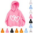 thumbnail image 1 of RMGVDSD Girls Sweatshirts Casual Heart Print Hoodie Pullover Kids Long Sleeve Hooded Sweatshirt Back To School Tops Fashion Clothes Trendy Sweatshirt 9-10 Years, 1 of 4