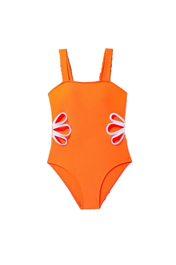 Girls Swimsuit Adjustable Straps One Piece Bathing Suit Girls' Swimwear Summer Beach Pool Simming Suit Fashion Swimsuits Beachwear