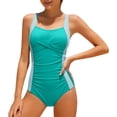thumbnail image 1 of RMGVDSD Girls Swimsuit One Piece Bathing Suits Retro Square Neck Cross Ruched Adjustable Straps Swimwear Summer Swimsuits Beach Pool Party Wear 7-8 Years, 1 of 5