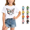 thumbnail image 1 of RMGVDSD Girls T Shirts Butterfly Print Short Sleeve Round Neck Tshirts Soft Summer Tees Tops for Kids Graphic T-Shirt 12-14 Years, 1 of 5