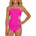 thumbnail image 1 of RMGVDSD Girls Tankini Swimsuit Two Piece Bathing Suit Solid Color Adjustable Strap Cut Out Bikini Swimwear Sets For Beach Pool Swimsuits 10-12 Years, 1 of 8