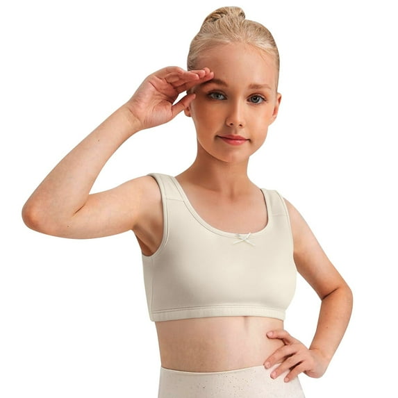 RMGVDSD Girls Training Bras Girls Seamless Sports Bra Training Crop Top Soft Comfortable Breathable Bralettes For Teenagers And Kids Bras Cute School Clothes 10-11 Years