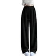 thumbnail image 1 of RMGVDSD Girls Wide Leg Sweatpants Girls Pants Drawstring Elastic Waist Active Joggers Solid Color Fashion Sweatpants For Kids Baggy Casual Trousers 8-9 Years, 1 of 7