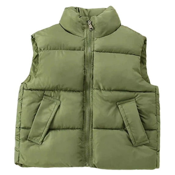 RMGVDSD Girls Winter Puffer Vest Boys Down Vest Padded Sleeveless Jacket Warm Quilted Insulated Outerwear Cozy Lightweight Winter Outwear Trendy Elegant 10-11 Years