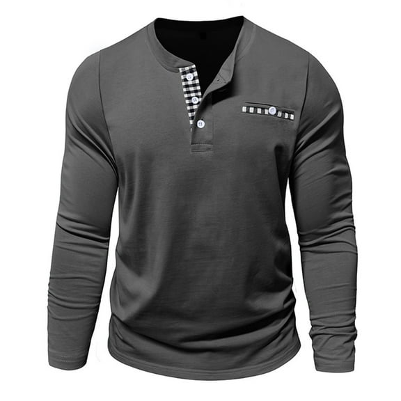 RMGVDSD Golf Shirts for Men Casual Collared Golf Shirt Comfortable Breathable Long Sleeve T-Shirt Henry Shirts Leisure Tops Lightweight Athletic Shirts