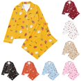 thumbnail image 1 of RMGVDSD Halloween Pajamas for Women Button Down Pajama Sets Fall Winter Long Sleeve Sleepwear Loungewear 2 Piece Soft Cute Clothes, 1 of 3