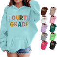 thumbnail image 1 of RMGVDSD Hoodies for Girls Back To School Hooded Sweatshirts Letter Print First Day Of School Hoodie Pullover Tops Loose Fit Trendy Clothes Versatile Tops 6-7 Years, 1 of 5