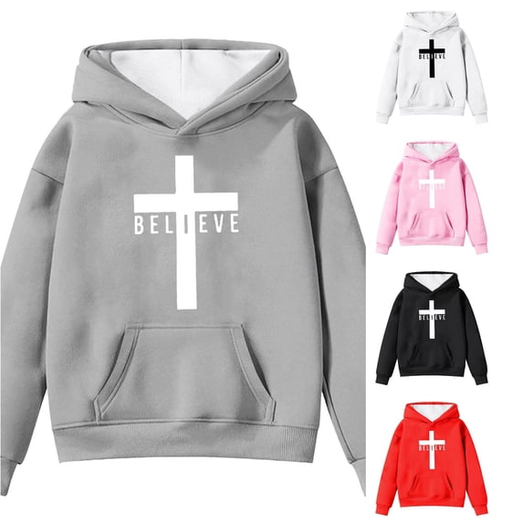 RMGVDSD Hoodies for Girls Fall Winter Hooded Sweatshirts Letter Graphic Pullover with Pocket Kids Casual Hoodie Tops Back To School Wear Fashion Fall Tops 4-5 Years