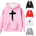 thumbnail image 1 of RMGVDSD Hoodies for Girls Hooded Sweatshirt Long Sleeve Pullover with Letter Print Pocket Back To School Casual Hoodie Tops for Kids Fall Girl Clothes 4-5 Years, 1 of 4