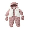thumbnail image 1 of RMGVDSD Baby Winter Snowsuit Coat Romper Thermal Insulated Soft Hooded Footed Onesie Outwear Warm Jumpsuit Bodysuit For Girl Boy Cute School Clothes 6-9 Months, 1 of 9