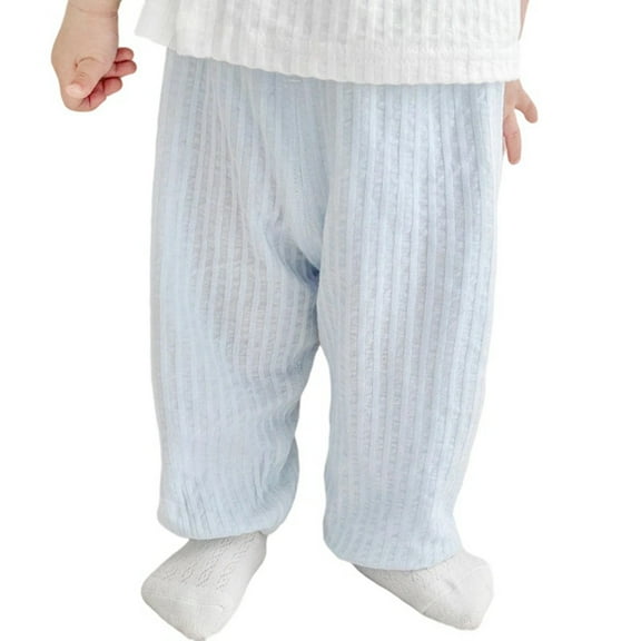 RMGVDSD Boys Girls Pants Baby Boy Girl Loose Thin Sleep Pants Toddler Elastic Waist Pants Soft Harem Bloomers Summer Fall Long Pants 2-3 Years/Blue