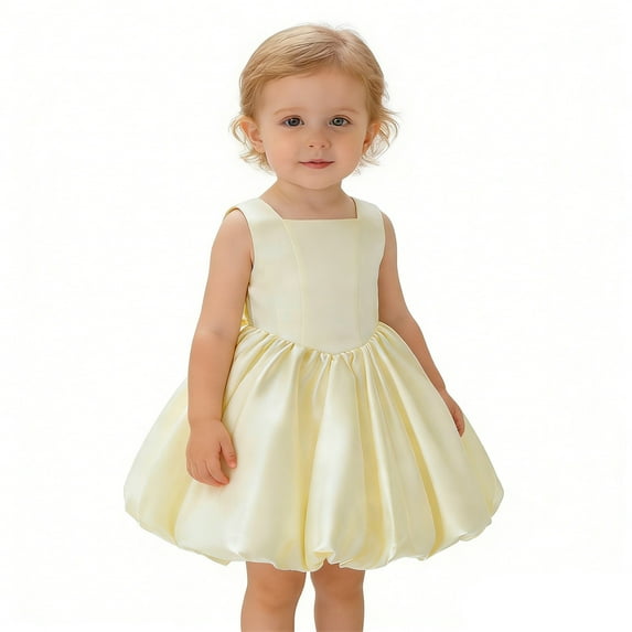 RMGVDSD Toddler Baby Girls Dresses Formal Bowknort Party Dress Sleeveless Princess Wedding Pageant Gown Birthday Party Wear Casual
