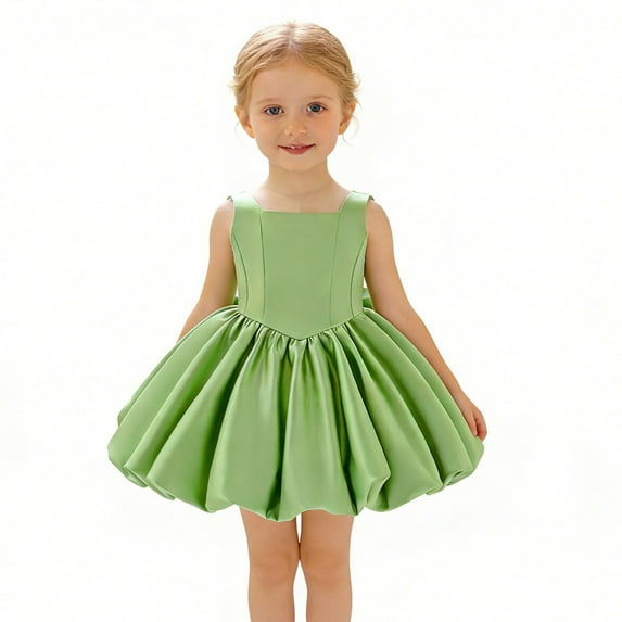 RMGVDSD Toddler Baby Girls Dresses Formal Bowknort Party Dress Sleeveless Princess Wedding Pageant Gown Birthday Party Wear Kids Holiday Dresses