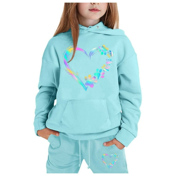 RMGVDSD Kid Toddler Girls Clothes Children's Sweat Suit Little&Big Boys Girls Long Sleeve Hoodie Pullover Tops Pants Kids Hoodie Set Leisure Versatile Outfits