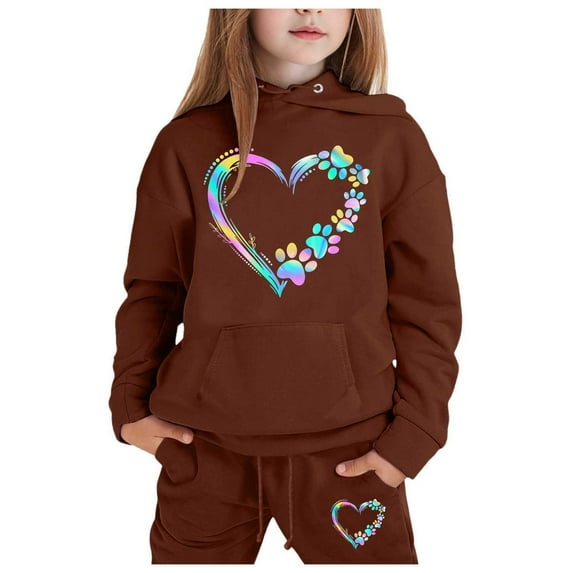 RMGVDSD Kid Toddler Girls Clothes Children's Sweat Suit Little&Big Boys Girls Long Sleeve Hoodie Pullover Tops Pants Kids Hoodie Set Sweet Cute Stylish Clothes