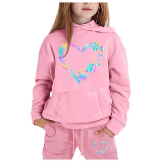 RMGVDSD Kid Toddler Girls Clothes Children's Sweat Suit Little&Big Boys Girls Long Sleeve Hoodie Pullover Tops Pants Kids Hoodie Set Versatile Stylish Clothes Set