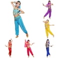thumbnail image 1 of RMGVDSD Kids Belly Dance Costume for Girls Halloween Performance Sets Sleeveless Halter Tops Mesh Pants Set Christmas Carnival Outfits, 1 of 4