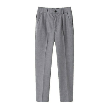 RMGVDSD Kids Boy School Uniform Pants Boys' Stretch Pull On Twill Jogger Pants Kids Dress Slacks Pants Elastic Classic Trousers Casual Long Pants 3-4 Years