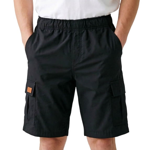 RMGVDSD Kids Boys Cargo Shorts Elastic Waistband Pull On Joggers Bottoms School Uniforms Stretch Chino Twill Shorts With Pockets 15-16 Years