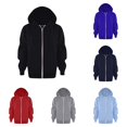 thumbnail image 1 of RMGVDSD Kids Full Zip Up Hoodies Plain Solid Color Hooded Sweatshirt Jacket Boys Girls Basic Hoodie Coat Classic-Fit School Casual Tops 5-6 Years, 1 of 6