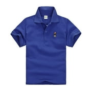RMGVDSD Kids Girls Boys Short Sleeve Polo Shirt Solid School Uniform Shirts Summer Soft Classic Collared Polo Shirts Soft Tops Tee Shirts for 18-24 Months