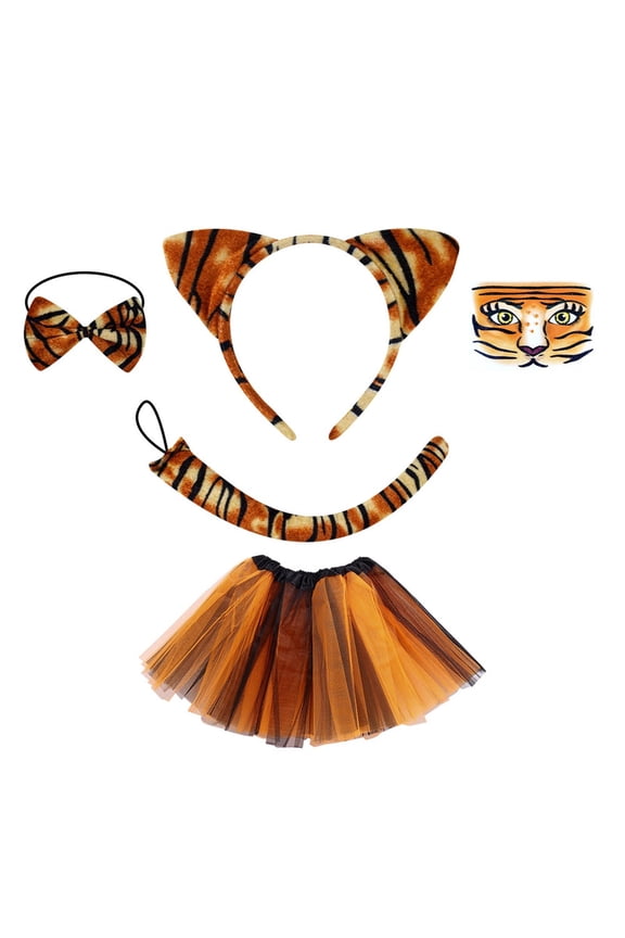 Kids Girls Leopard Print Outfits Carnival Dance Party Tutu Skirt Layered Tulle Ballet Princess Skirts With Headband Accessories Classic Versatile Wear