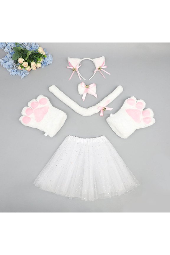 Kids Girls Leopard Print Outfits Carnival Dance Party Tutu Skirt Layered Tulle Ballet Princess Skirts With Headband Accessories Stylish School Wear