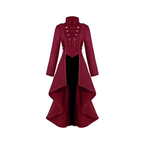 RMGVDSD Kids Gothic Tailcoat Jacket Girls Gothic Tuxedo Long Trench Coat Vintage Halloween Jackets Black Steampunk Coats Elegant Dress Clothes