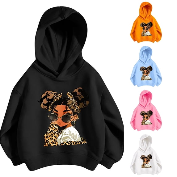 RMGVDSD Kids Graphic Hoodies for Girls Hooded Sweatshirt Autumn Winter Relaxed Fit Pullover Hoodie Top Lightweight Casual Cute Clothes Casual Girl Clothes 8-9 Years