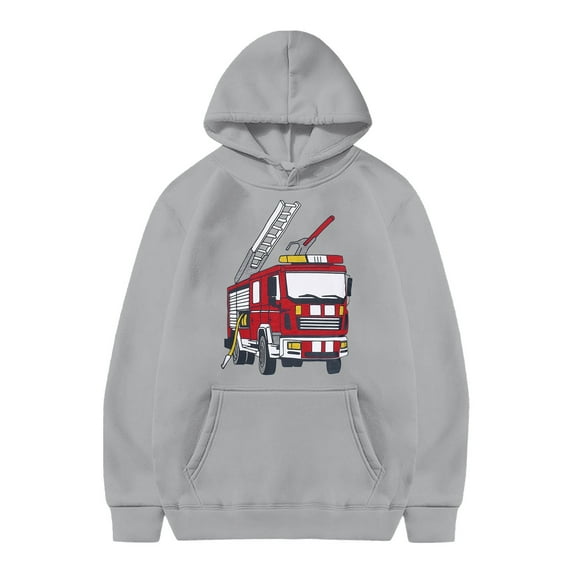 RMGVDSD Kids Hoodie Pullover Fire Truck Printing Boys Hooded Sweatshirt Fashion Casual Hoodies Holiday Sweatshirt for Boys Girls