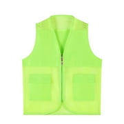 RMGVDSD Kids Safety Vest Mesh Breathable Kids Safety Reflective Vest With Pockets And Zipper Work Vest For Adults And Youth Leisure Versatile Tees for 6-7 Years