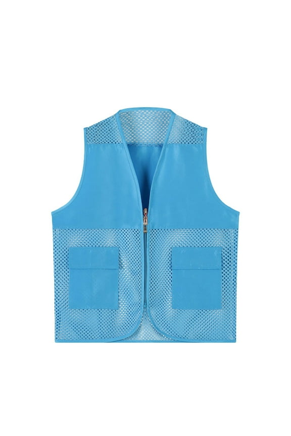 Kids Safety Vest Mesh Breathable Kids Safety Reflective Vest With Pockets And Zipper Work Vest For Adults And Youth Comfy Tee Shirts for 10-12 Years