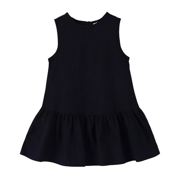 RMGVDSD Kids Toddler Baby Girls Dresses Summer Sundress Solid Color Sleeveless A-Line Midi Casual Dress Back To School Clothes Cute Dress