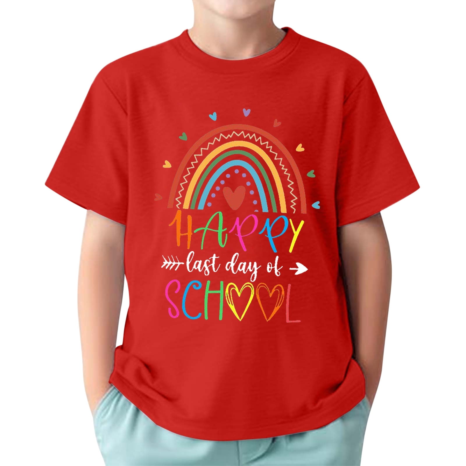 LAZYCHILD Last Day Of School Shirt For Women - Rainbow Graphic Tee, Teacher Life T-Shirt, Comfortable Cotton, Sizes S-2XL - View #2