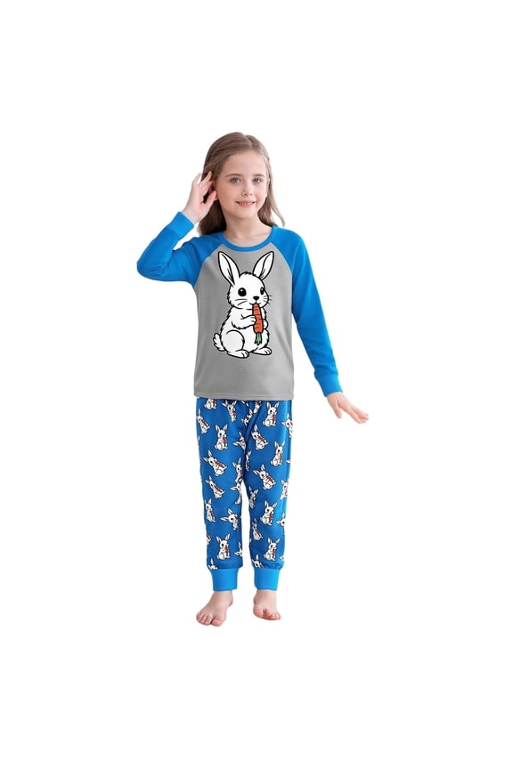 Little Boy Clothes Easter Bunny Egg Print Pajamas Long Sleeve Tops And Pants Cozy Sleepwear For Boys Girls Holiday Matching Outfits Cute Clothing Sets