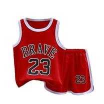 RMGVDSD Little Boys Clothes 2Pcs Kids Sports Shorts Sets Boys Girls Quick Drying Tracksuit 2 Piece Basketball Performance Tank Top And Mesh Shorts Set 2-3 Years