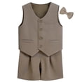 thumbnail image 1 of RMGVDSD Little Boys Formal Short Set Boy's Suit Set Gentleman Outfit Children's Performance Clothes Formal Wedding Birthday Party Outfits 5-6 Years, 1 of 7