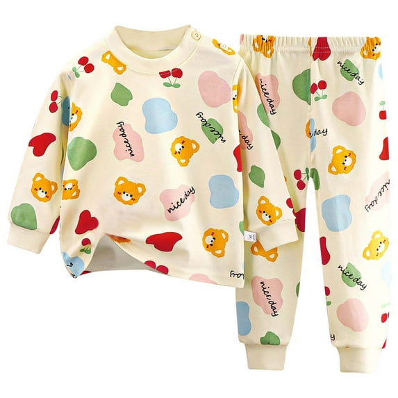 RMGVDSD Little Boys Pajamas Sets Comfortable Boy&Girls Pajamas Long Sleeve Sleepwear Set Kids 2 Piece Pajama Set Fashion & Cute Pajamas