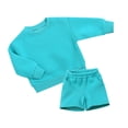 thumbnail image 1 of RMGVDSD Little Boys Sweatsuit Unisex Boys Girls 2 Pcs Thin Sweat Suit Long Sleeve Sweatshirt Pullover Tops And Sweat Shorts Set 2-3 Years, 1 of 3