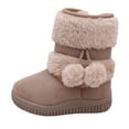 thumbnail image 1 of RMGVDSD Little Girls Boots Girls' Autumn Winter Boots Thick Soles Non Warm Shoes Comfortable Zipper Kids Snow Boots Comfy Booties 2.5-3 Years, 1 of 4