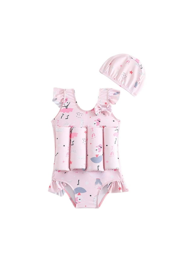 Little Girls Floatation Swimsuit Buoyancy Float Suit Swim Vest One Piece Swimwear Bathing Suit Holiday Beach Sport Swimming Suit Soft Cute Beach Swimwear