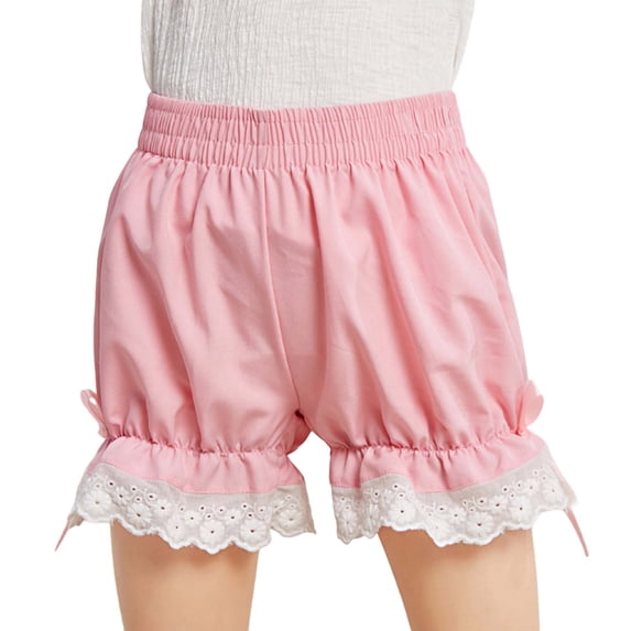 RMGVDSD Little Girls Shorts Fashion Toddler Girl Shorts Ruffled Pumpkin Bloomers Shorts For Kids Bowknot Lace Shorts Elastic Waist Bottoms 7-8 Years
