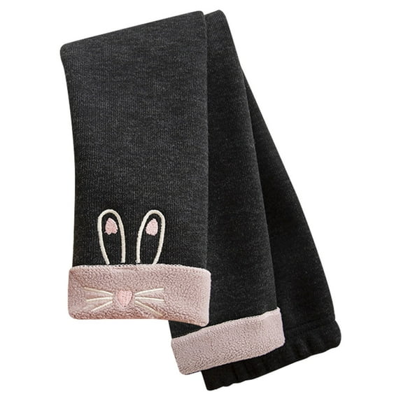 RMGVDSD Little Girls Winter Lined Leggings Thick Thermal Tights Easter Bunny Pattern Warm Leggings Footless Pants For Toddler Leisure School Trousers