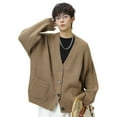 thumbnail image 1 of RMGVDSD Men Sweater Jacket Mens Cardigan Sweater Button Down Long Sleeve V Neck Knit Sweaters Coat Streetwear Fall Clothes Solid Color Cardigans Sweater Fall Tops, 1 of 9