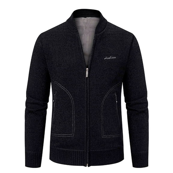 RMGVDSD Men Sweaters Mens Fashion Color Matching Long Sleeve Cardigan Sweater Jacket Full Zip Up Stand Collar Cardigans Fall Casual Knit Sweaters Casual Dress Sweater