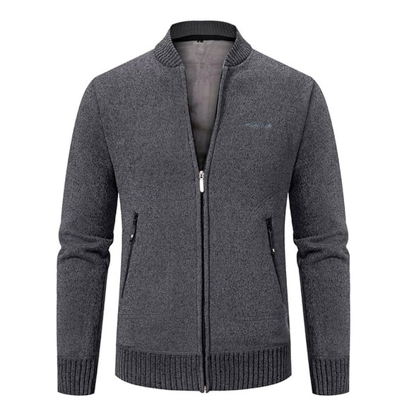 RMGVDSD Men Sweaters Mens Fashion Color Matching Long Sleeve Cardigan Sweater Jacket Full Zip Up Stand Collar Cardigans Fall Casual Knit Sweaters Versatile Sweaters